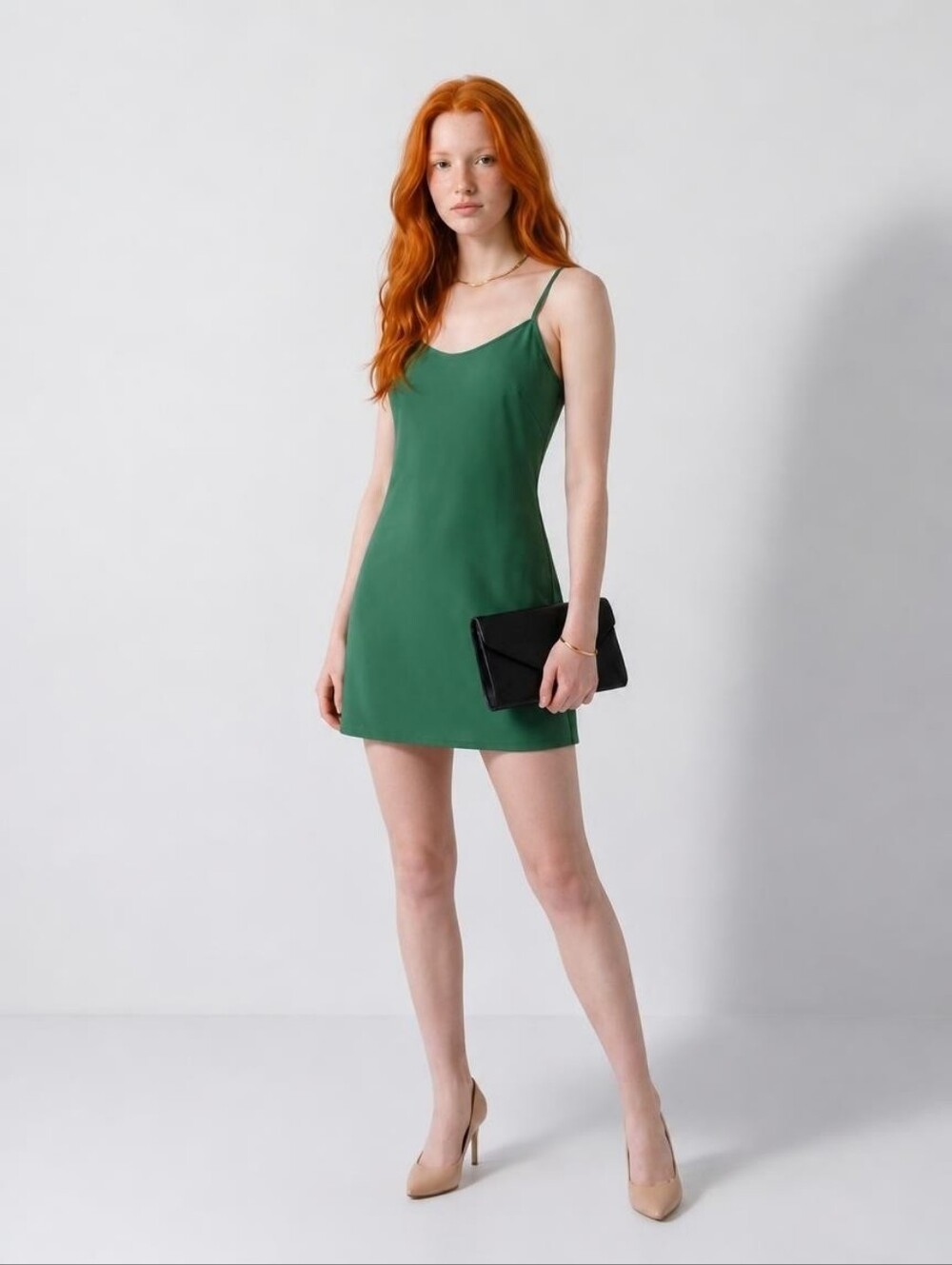 Nanette Lepore Emerald Green Slip Dress with Spaghetti Straps Misses Size 8
